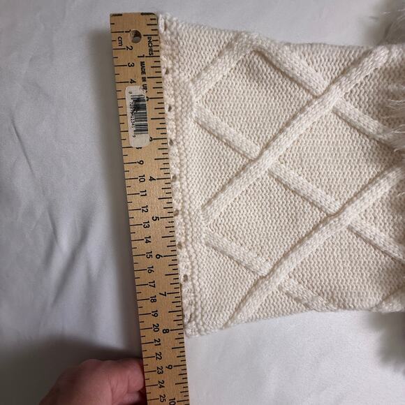 Gianni Bini Fringe Sweater High Neck Cream Color Size M - Picture 15 of 16